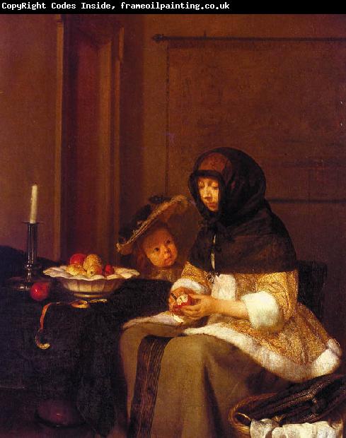 Gerard Ter Borch Woman Peeling Apples